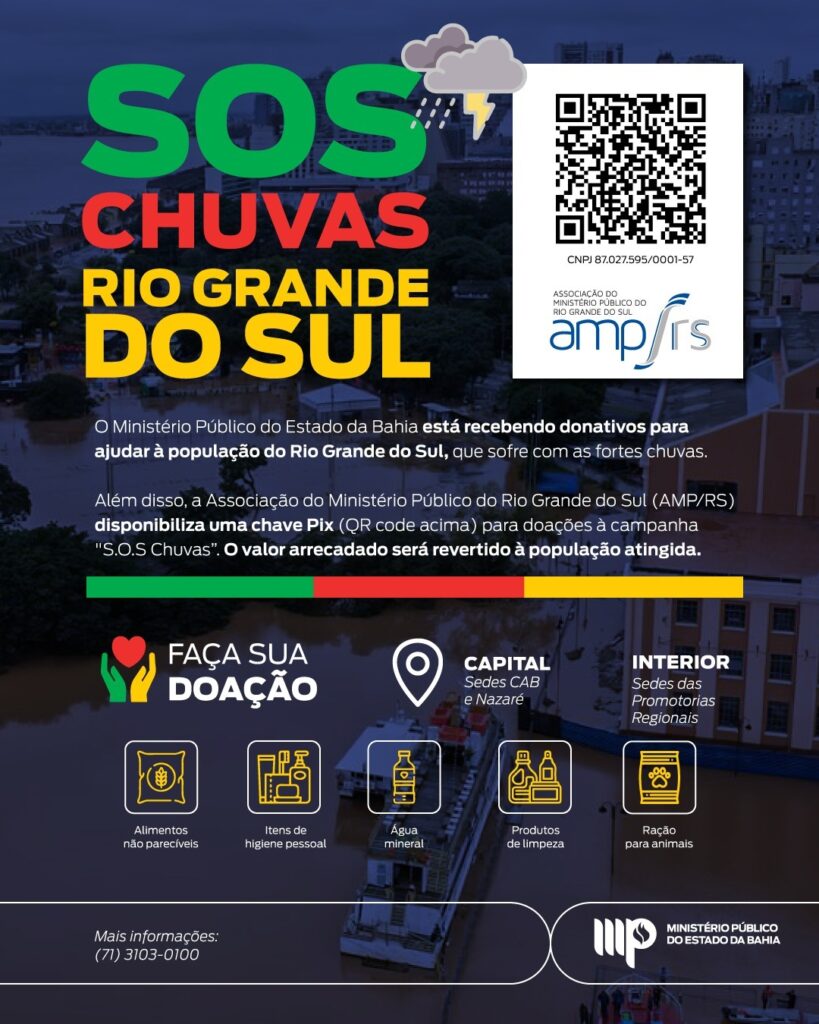 Mp Da Bahia Arrecadar Donativos Para V Timas Das Enchentes Do Rio